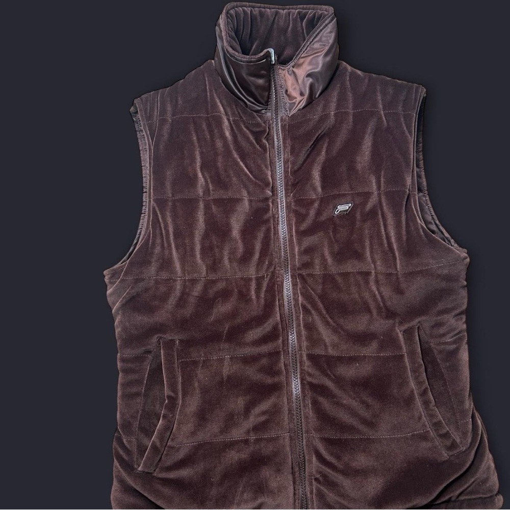 Vintage Fila Quilted Vest Reversible Puffer Vest